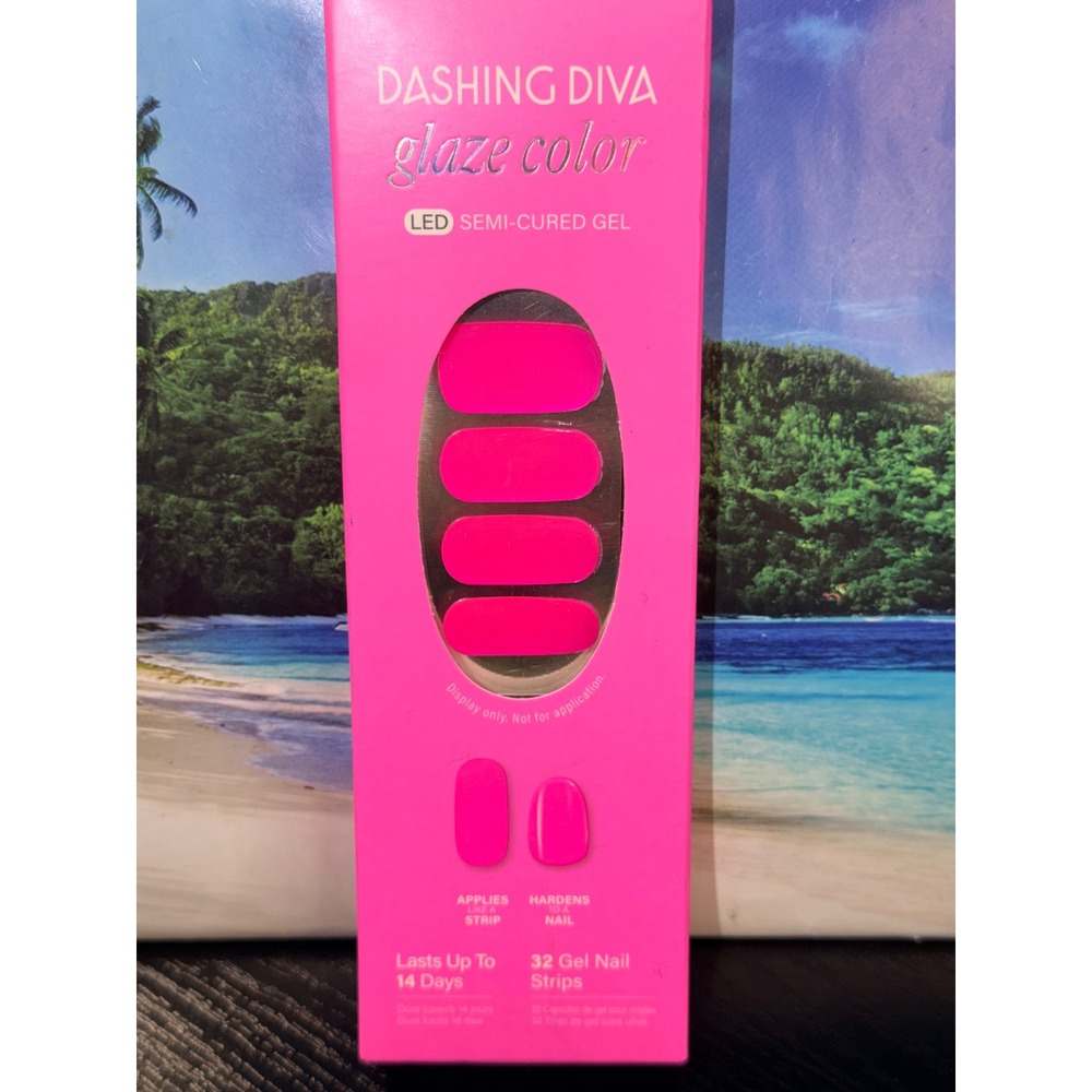 Dashing Diva Glaze Color Semi-Cured Gel Nail Strips Magenta Madness GCM98 32ct